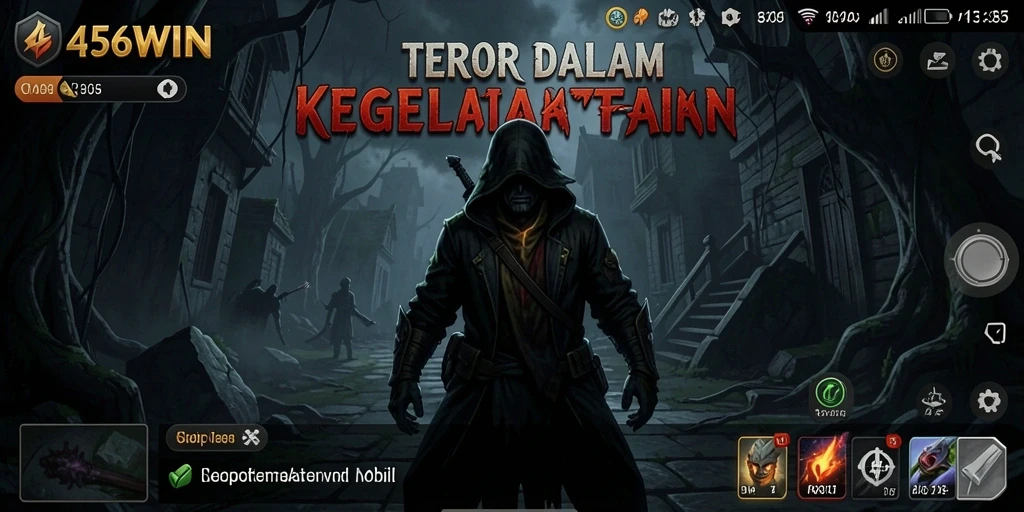 Screenshot gameplay menampilkan suasana mencekam di dalam game Horror.