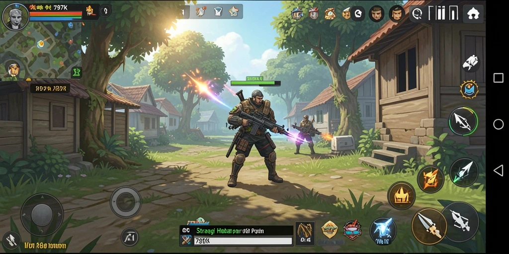 Screenshot gameplay dari 797K yang penuh strategi dan aksi.