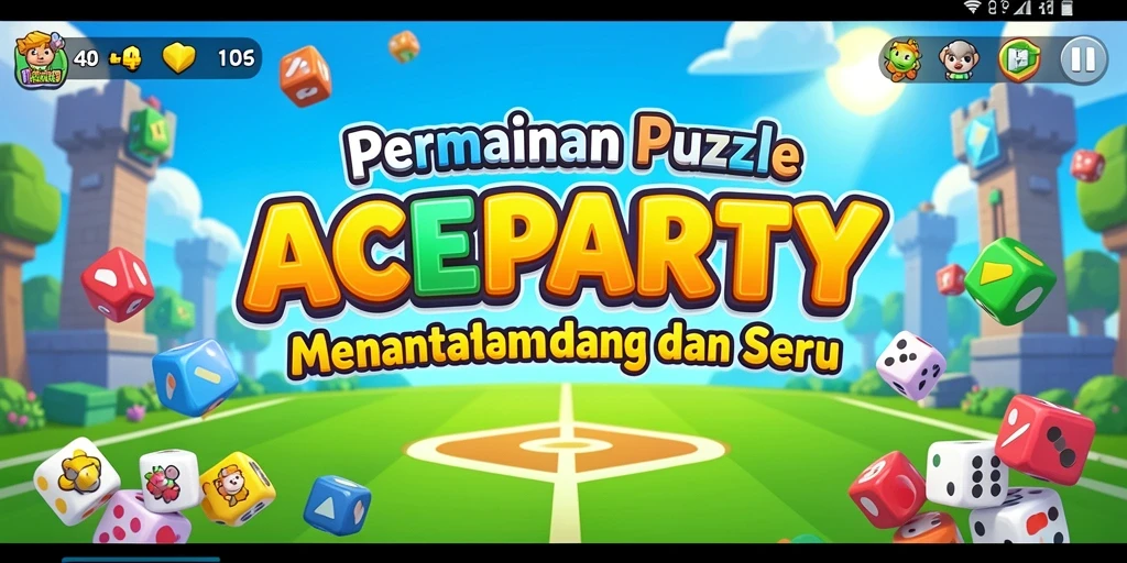 Screenshot ACEPARTY menampilkan gameplay Puzzle yang penuh warna dan menantang.