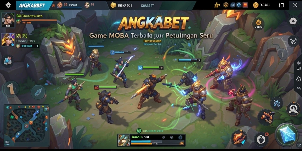 Tangkapan layar gameplay seru dalam <strong>ANGKABET</strong> yang menunjukkan pertarungan tim.