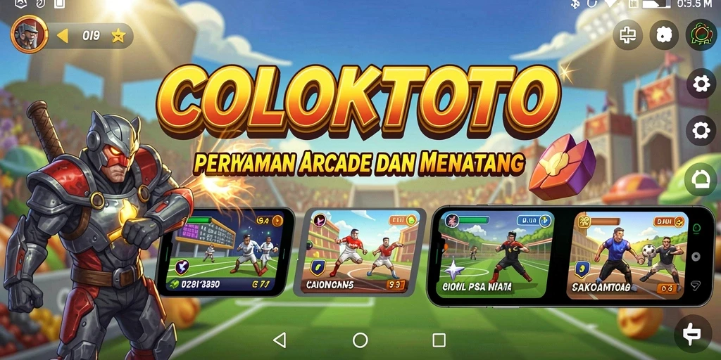 Screenshot utama COLOKTOTO menampilkan keseruan gameplay Arcade yang mendebarkan.