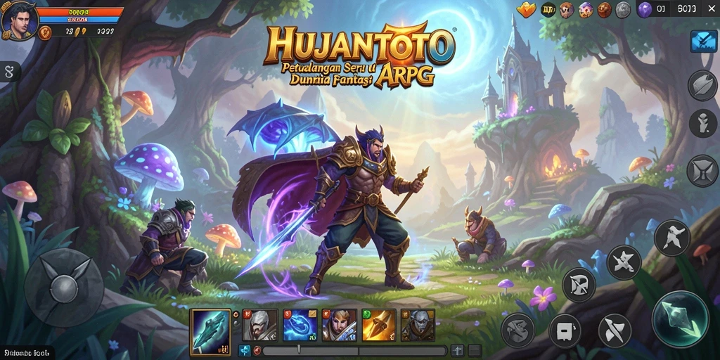 Screenshot utama HUJANTOTO menampilkan aksi seru dalam pertempuran ARPG.