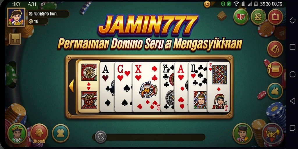 Tampilan gameplay seru dalam permainan Domino JAMIN777.