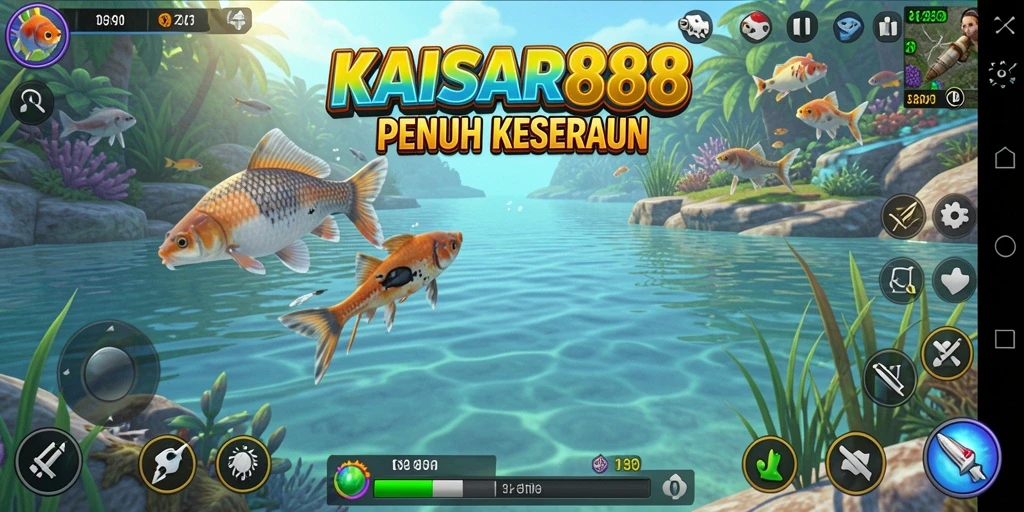 Screenshot gameplay KAISAR888 yang menampilkan aksi memancing.