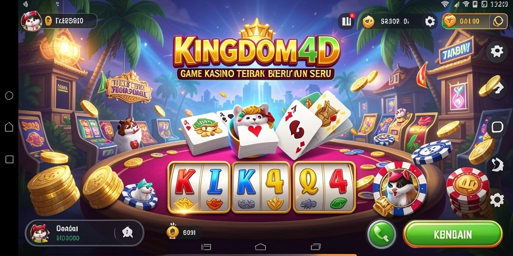 Screenshot KINGDOM4D menampilkan gameplay seru permainan Kasino.
