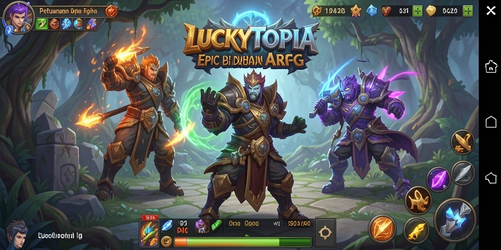 Gameplay seru dan menantang di LUCKYTOPIA.