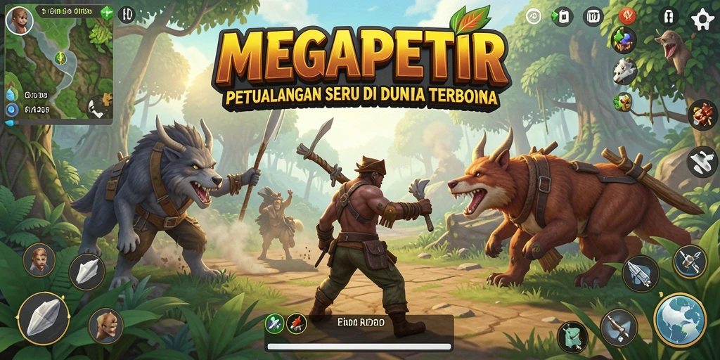 Tampilan menarik dari gameplay MEGAPETIR di dunia terbuka.