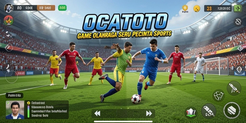 Tampilan seru dari gameplay OCATOTO yang memperlihatkan aksi olahraga menyenangkan.