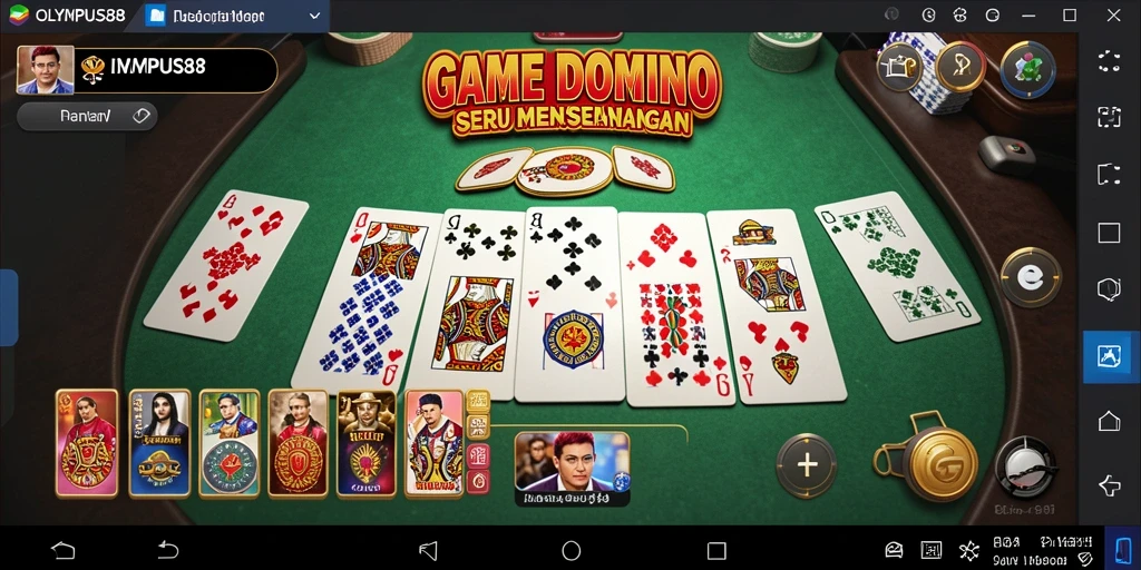 Screenshot OLYMPUS88 menampilkan aksi seru dalam permainan Domino.