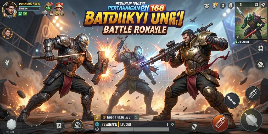 Tangkapan layar gameplay intens PREDIKSI168 dalam aksi Battle Royale.