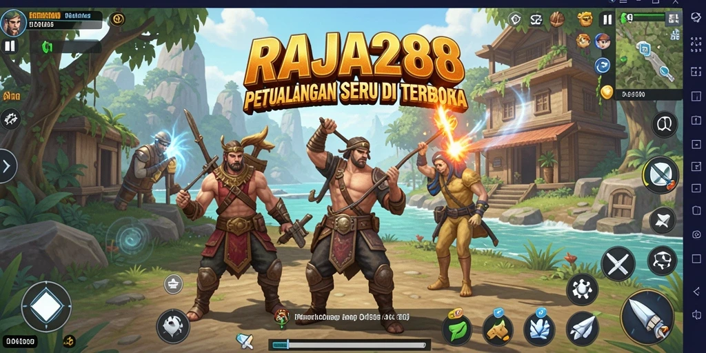 Screenshot gameplay RAJA288 menampilkan petualangan di dunia terbuka yang luas.