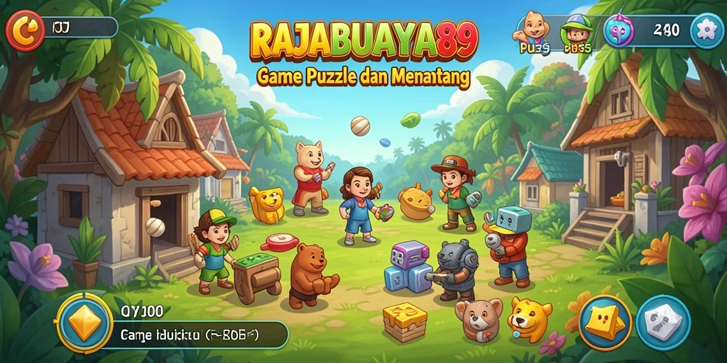 Screenshot gameplay RAJABUAYA89 menunjukkan puzzle menarik dengan antarmuka yang menawan.