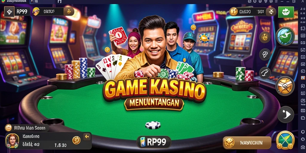 Tampilan gameplay RP99 dengan dealer langsung yang menghibur.