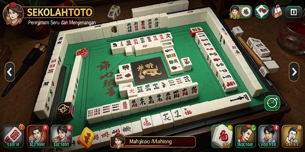 Tangkapan layar gameplay <strong>SEKOLAHTOTO</strong> dengan tampilan Mahjong yang menarik.