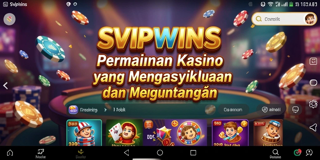 Tangkapan layar SVIPWINS menunjukkan gameplay kasino yang mengasyikkan dan interaktif.