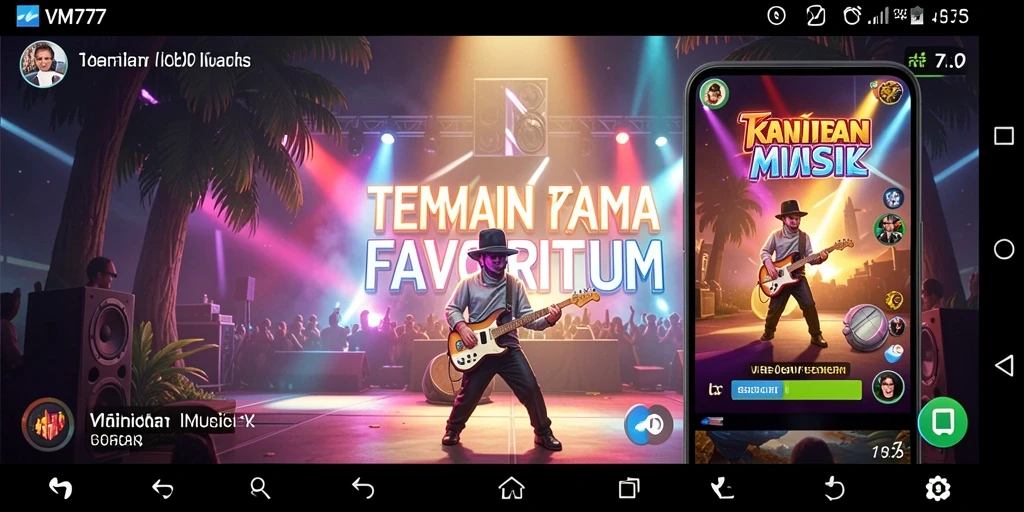 Tampilan gameplay interaktif dengan berbagai genre musik.