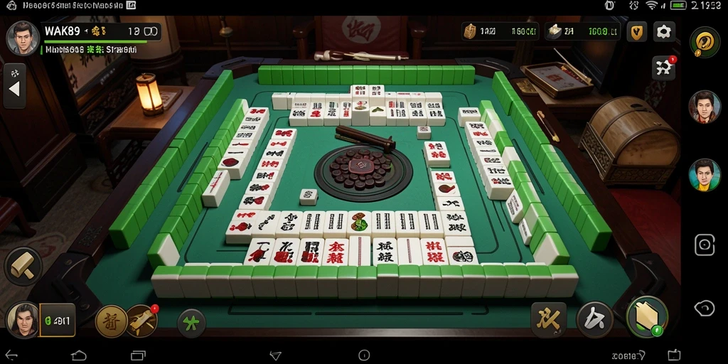 Gameplay menarik dalam WAK89 dengan ubin Mahjong yang berwarna-warni.