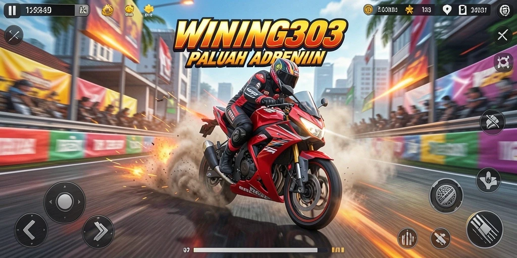 Tampilan aksi balapan motor yang mendebarkan di WINNING303.